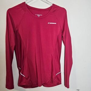 Brooks Long Sleeve Performance Tee in Deep Berry Red